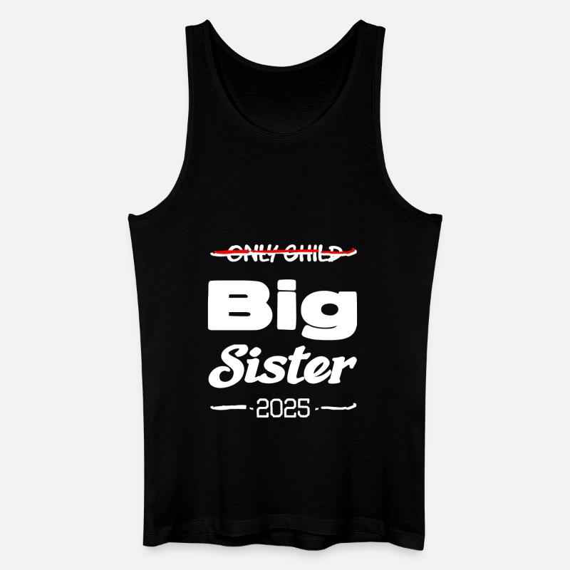 Nur Kind grosse Schwester 2025 - Männer Bio Tank Top - Schwarz