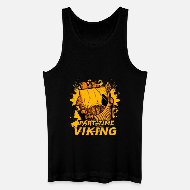 Teilzeit Wikinger - Männer Bio Tank Top - Schwarz