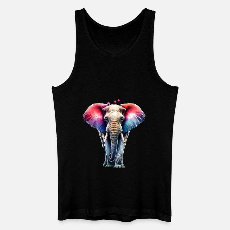 Elefant - Männer Bio Tank Top - Schwarz