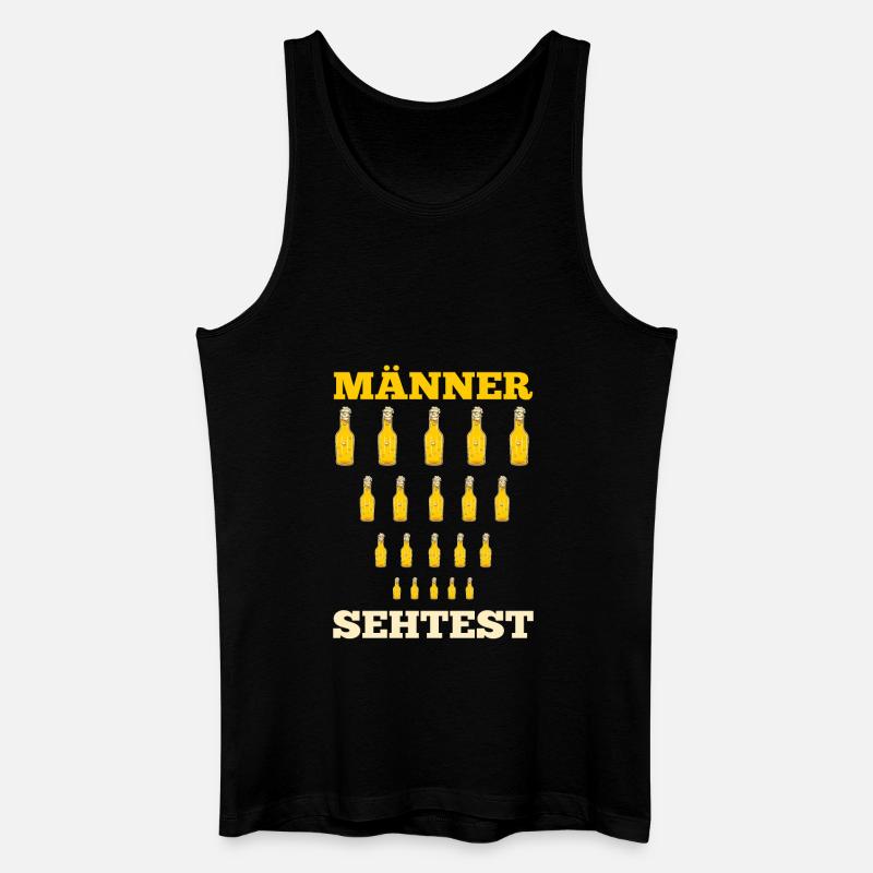 Bier Männer Sehtest Bier Spruch - Männer Bio Tank Top - Schwarz