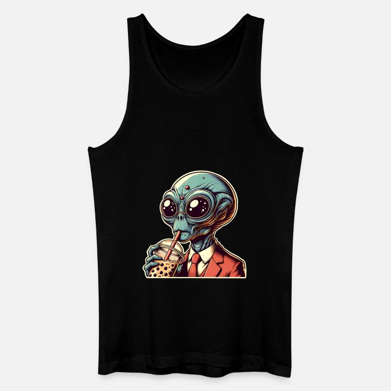 Alien Bubble Tea - Männer Bio Tank Top - Schwarz