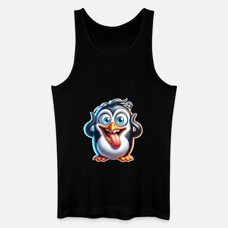 Pinguin - Männer Bio Tank Top - Schwarz
