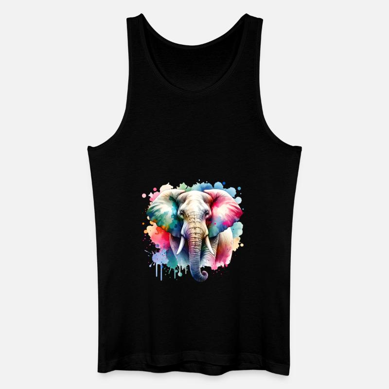 Elefant - Männer Bio Tank Top - Schwarz