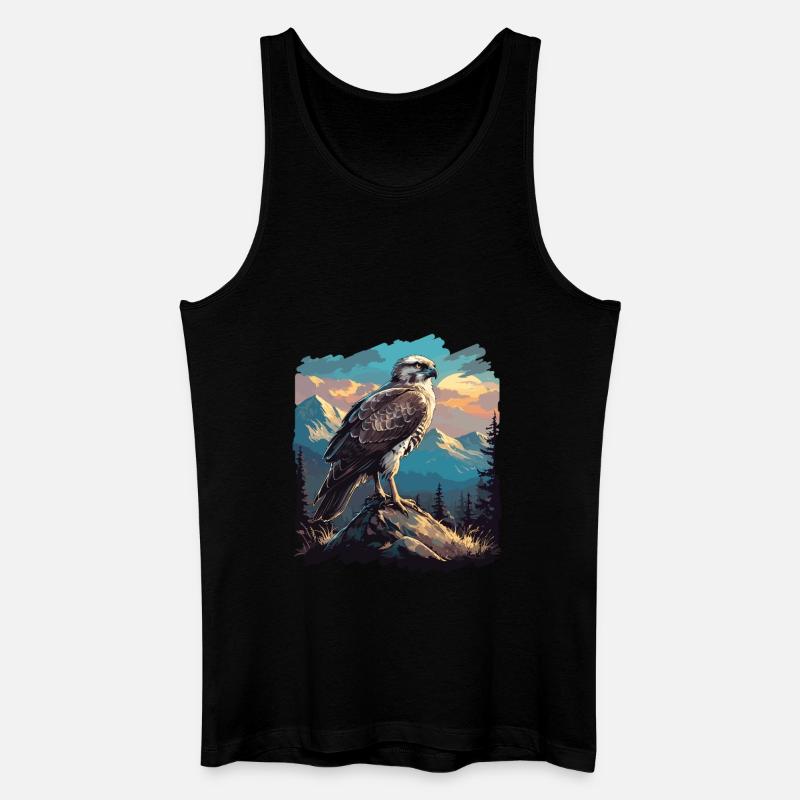 Falken Falke - Männer Bio Tank Top - Schwarz