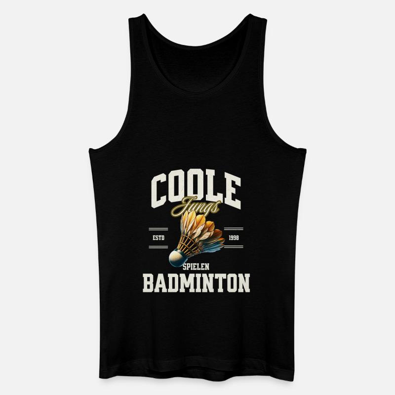Badminton - Männer Bio Tank Top - Schwarz