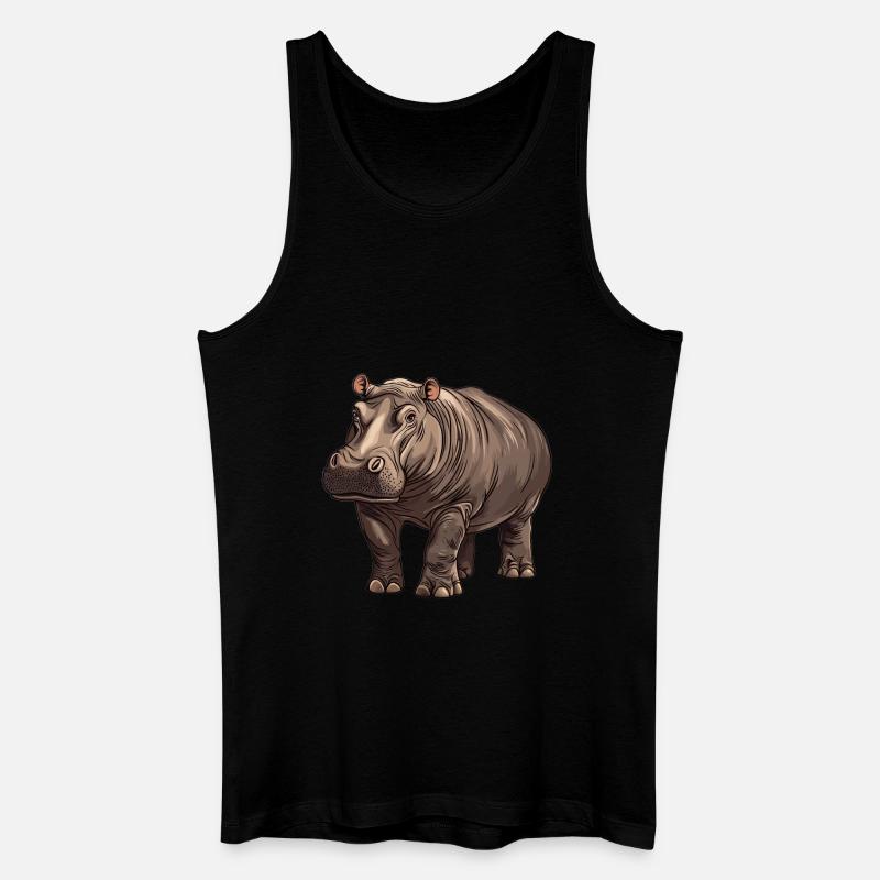 Nilpferd Flußpferd - Männer Bio Tank Top - Schwarz