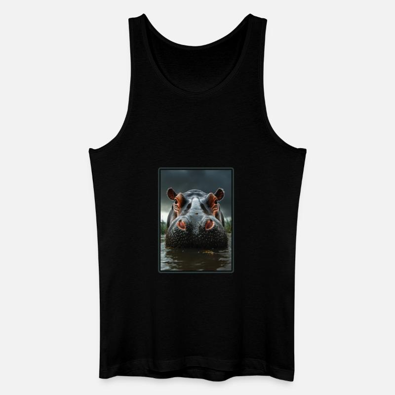 Nilpferd Flußpferd - Männer Bio Tank Top - Schwarz