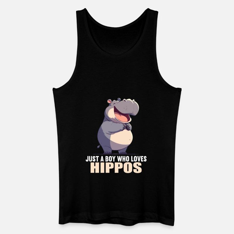 Nilpferd Flußpferd - Männer Bio Tank Top - Schwarz