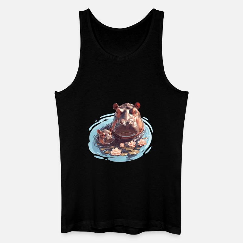 Nilpferd Flußpferd - Männer Bio Tank Top - Schwarz