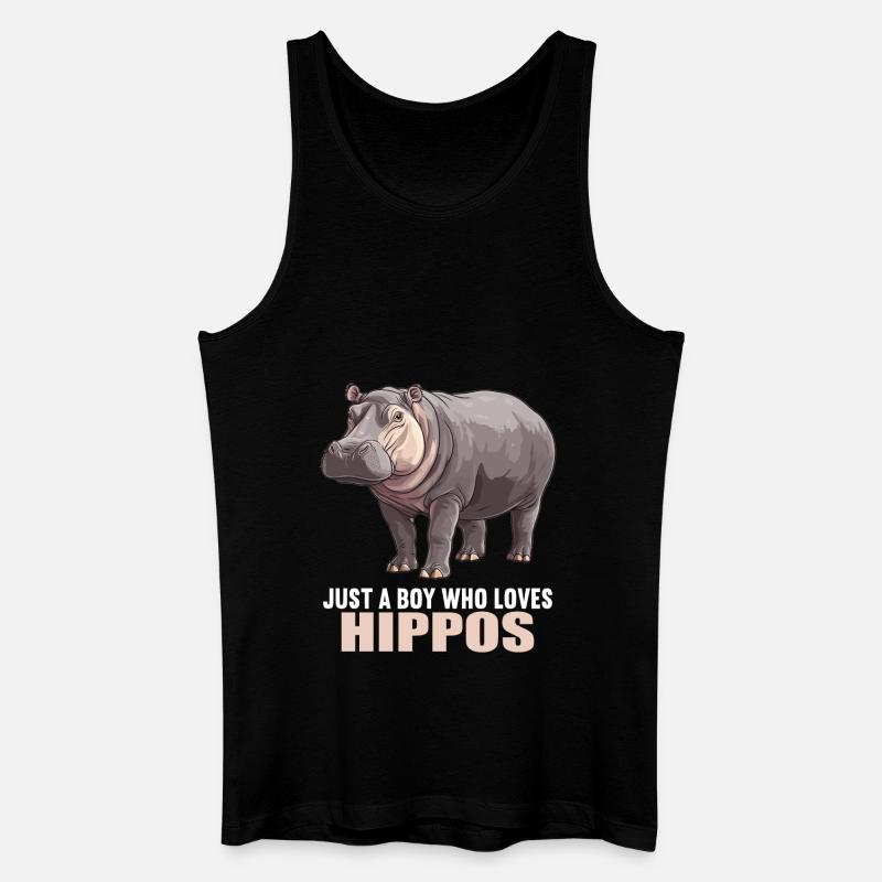 Nilpferd Flußpferd - Männer Bio Tank Top - Schwarz
