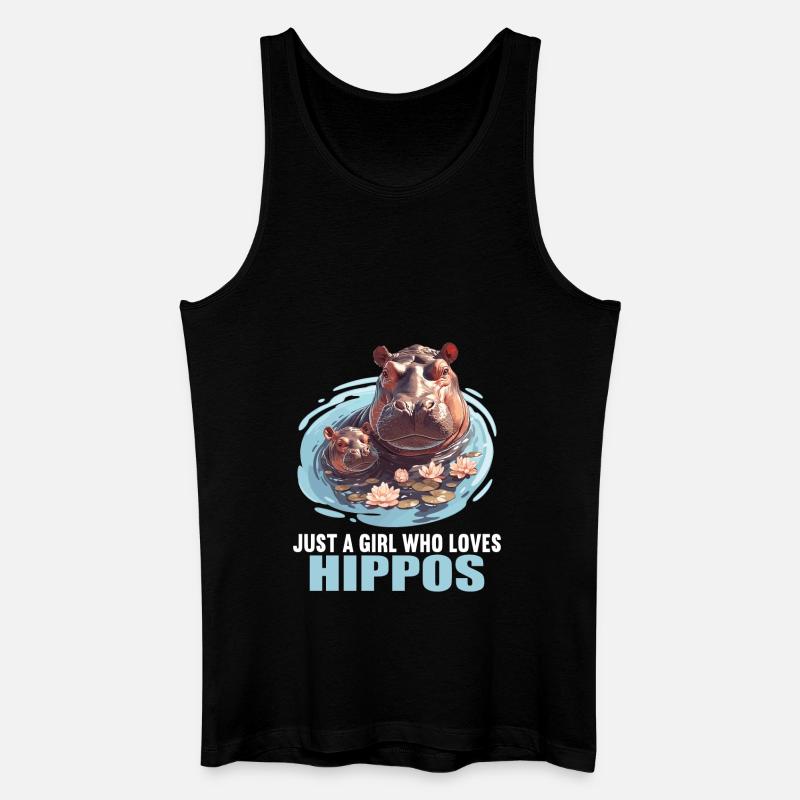 Nilpferd Flußpferd - Männer Bio Tank Top - Schwarz