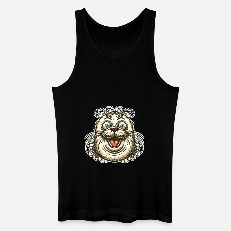 Robbe Seehund - Männer Bio Tank Top - Schwarz