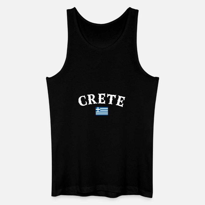 Crète Grèce Drapeau grec Grec - Débardeur bio Homme - noir