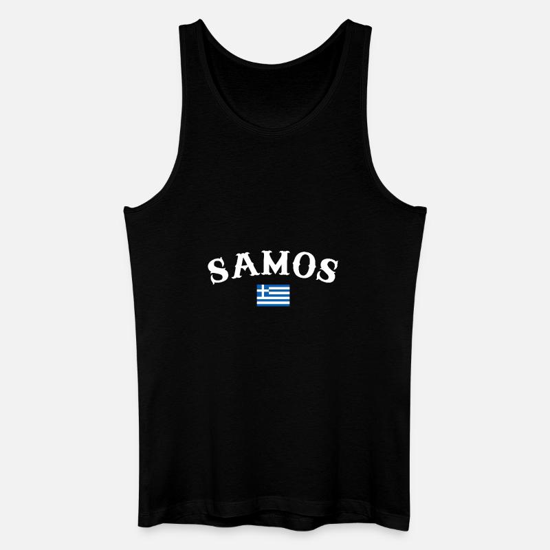 Samos Grèce Drapeau grec Grec - Débardeur bio Homme - noir