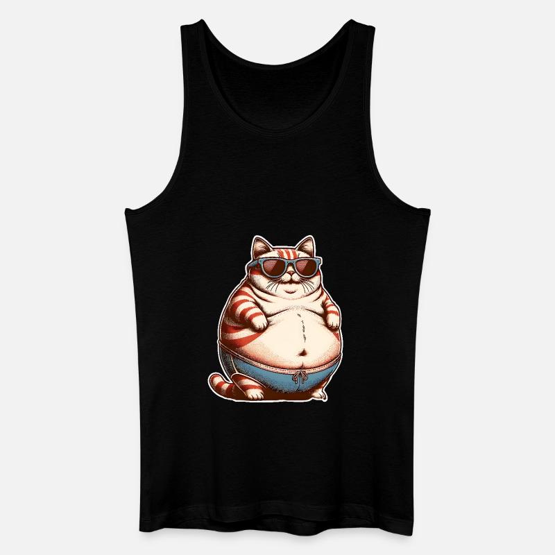 Dicke Katze - Männer Bio Tank Top - Schwarz