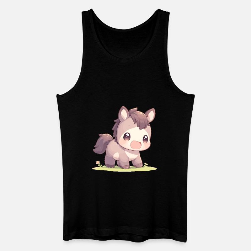 Pferde Pferd - Männer Bio Tank Top - Schwarz