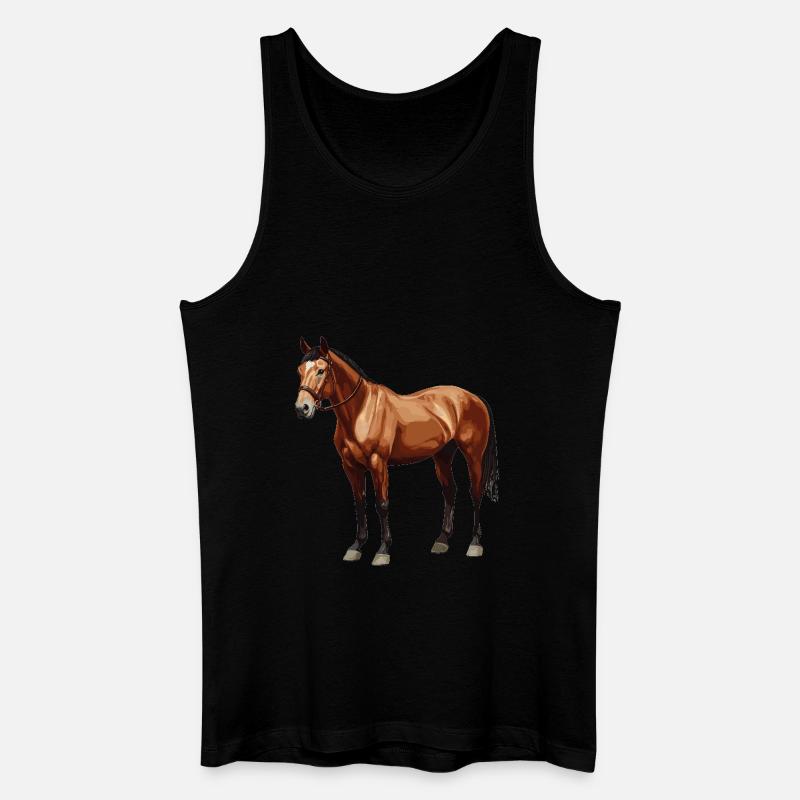 Pferde Pferd - Männer Bio Tank Top - Schwarz