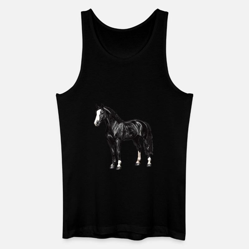 Pferde Pferd - Männer Bio Tank Top - Schwarz