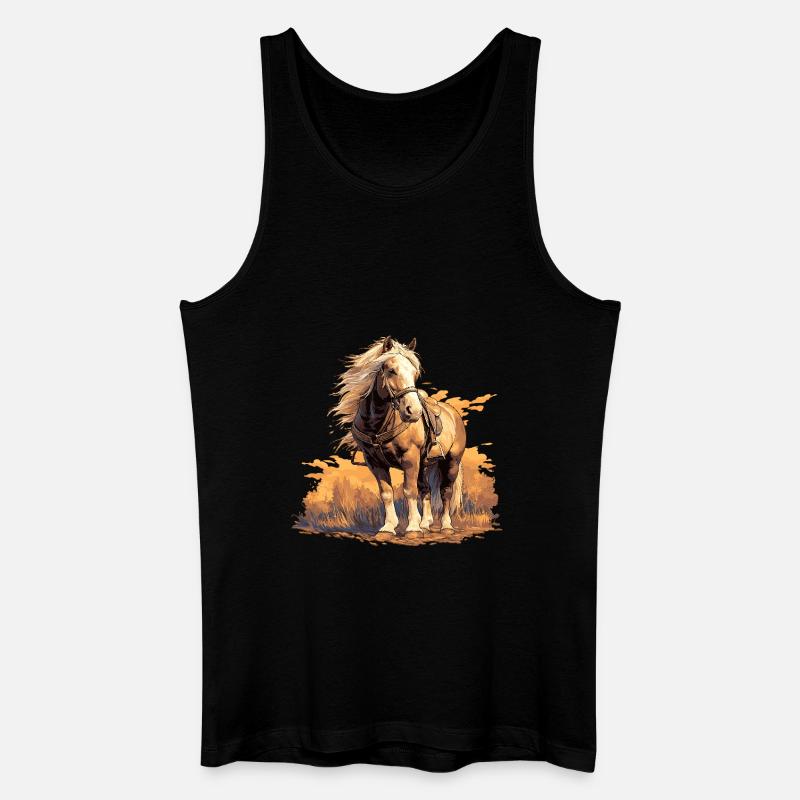 Pferde Pferd - Männer Bio Tank Top - Schwarz