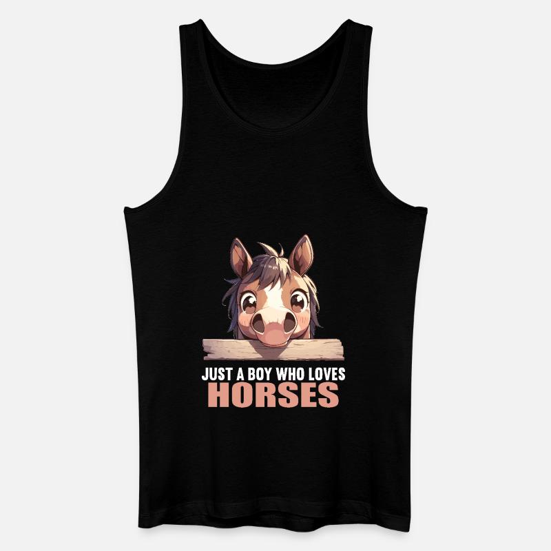 Pferde Pferd - Männer Bio Tank Top - Schwarz