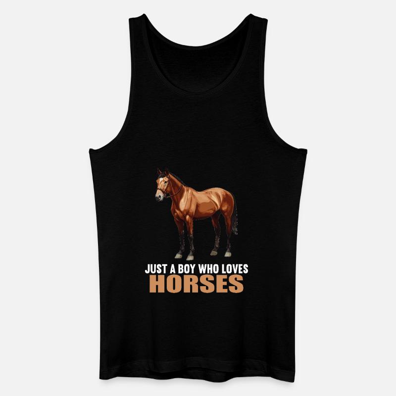 Pferde Pferd - Männer Bio Tank Top - Schwarz