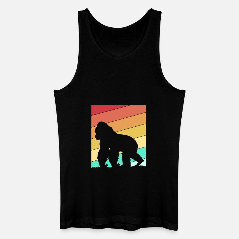 Gorilla - Männer Bio Tank Top - Schwarz