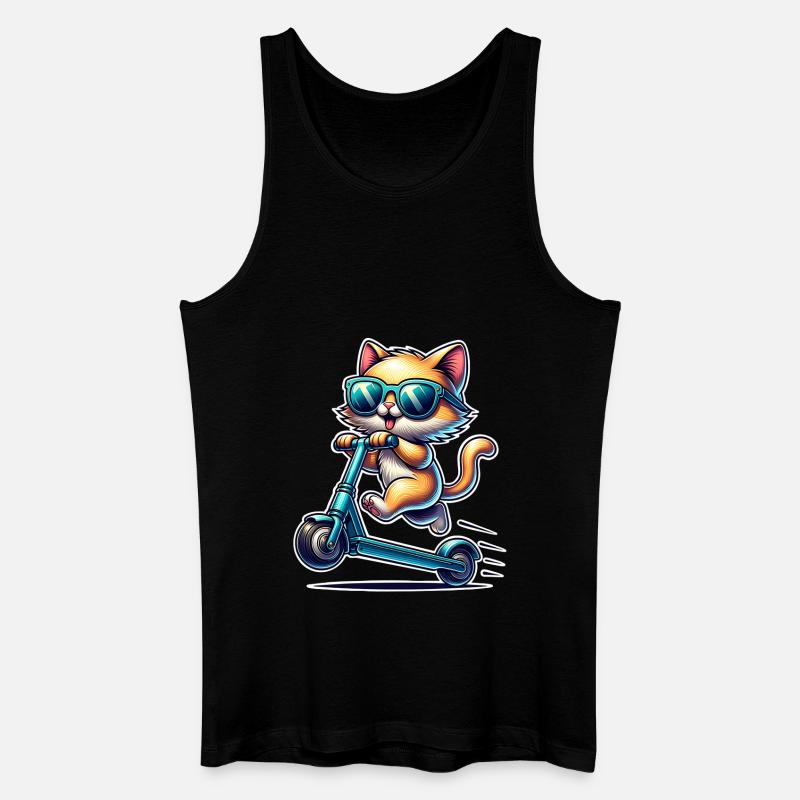 E-Scooter E-Scooter Cat Scooter - Men’s Organic Tank Top - black
