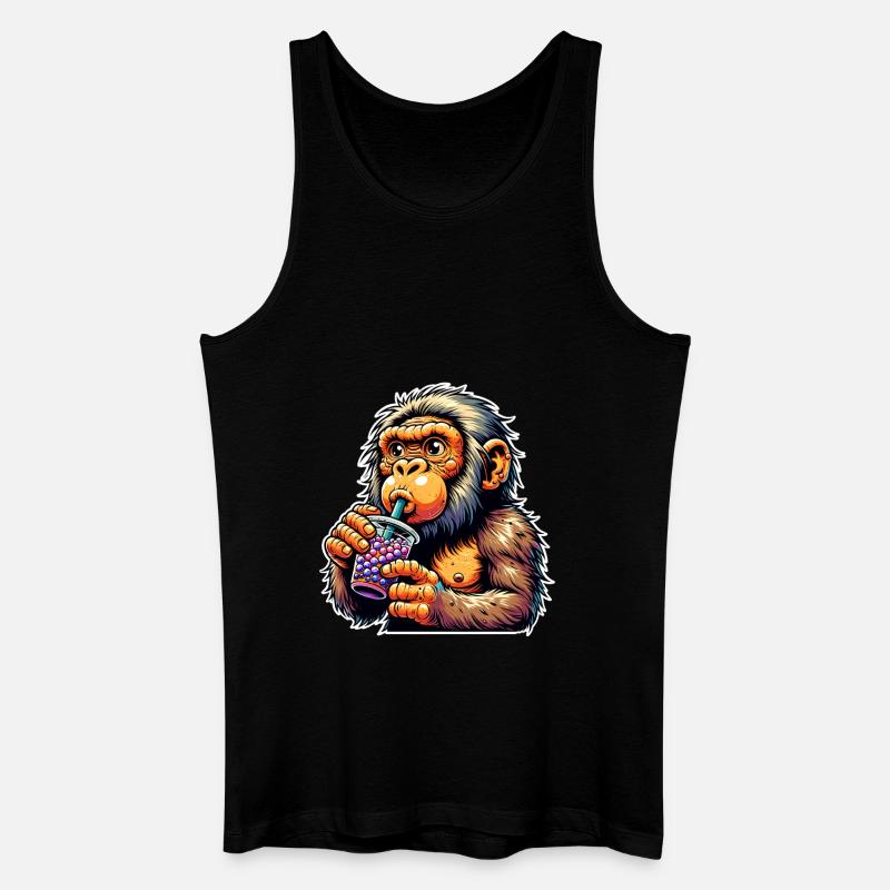 Neanderthal Bubble Tea - Men’s Organic Tank Top - black