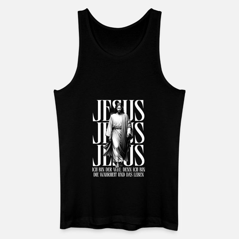 Jesus der Weg - Männer Bio Tank Top - Schwarz