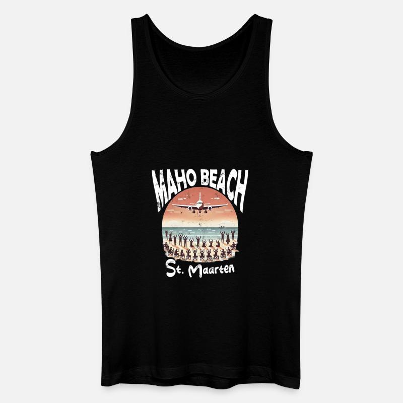 Maho Beach St. Maarten - Männer Bio Tank Top - Schwarz