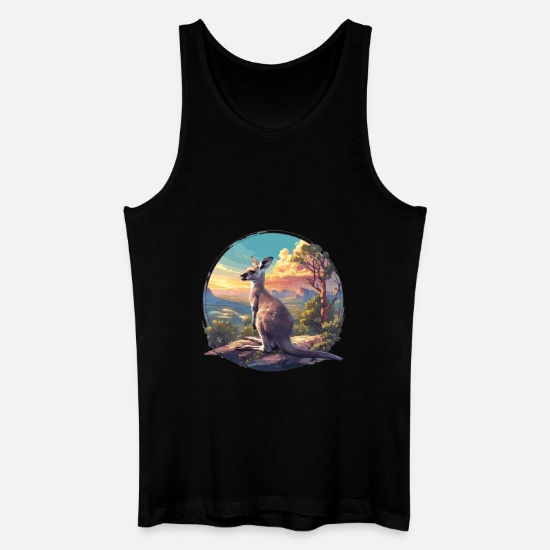 Kängurus Känguru - Männer Bio Tank Top - Schwarz