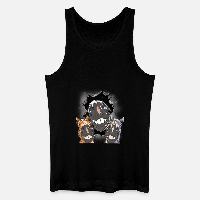 Pferd Pferde Pferdekopf - Männer Bio Tank Top - Schwarz