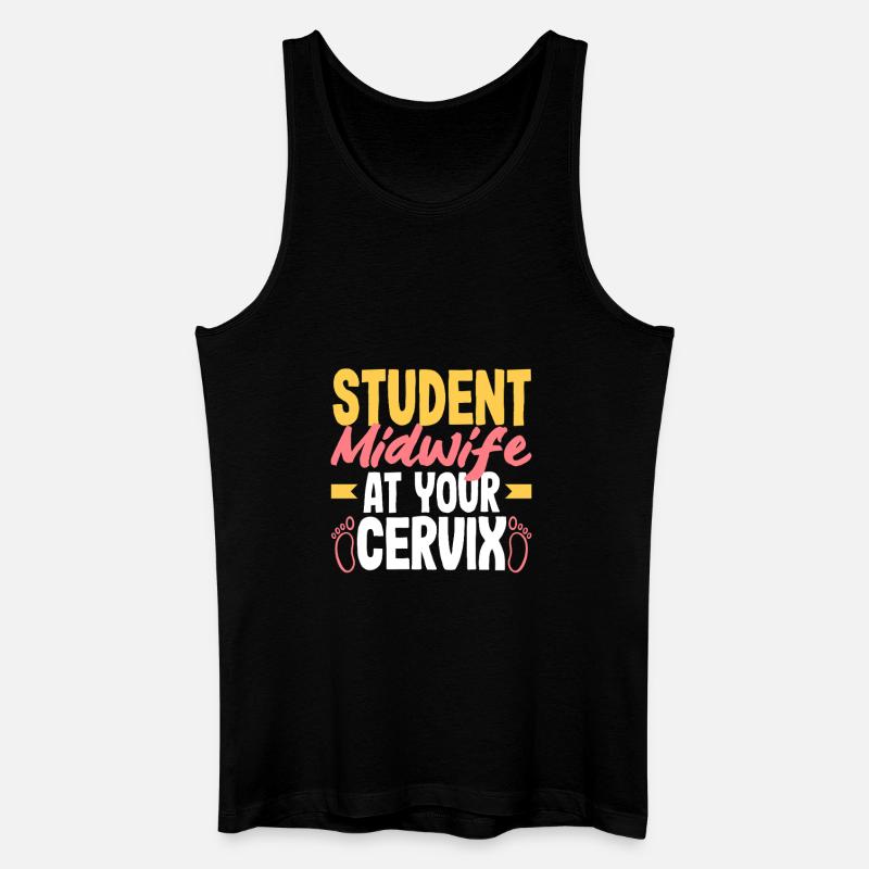 Studentische Hebamme Bei Deinem Gebärmutterhals - Männer Bio Tank Top - Schwarz