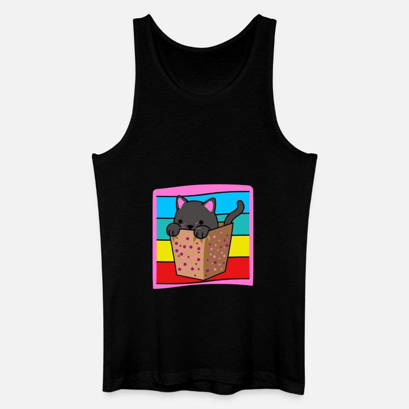Cat in a box - Men’s Organic Tank Top - black