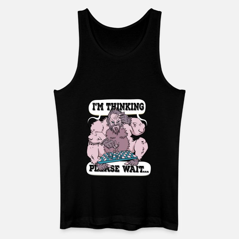 I'm thinking please wait Chess - Men’s Organic Tank Top - black