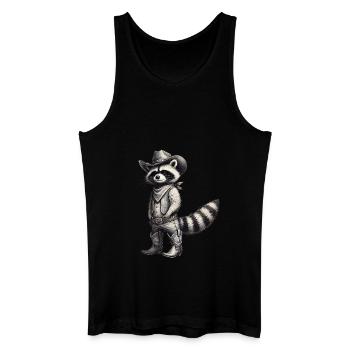 Cowboy Waschbär Vintage Western Kunst - Männer Bio Tank Top - Schwarz - Vorne