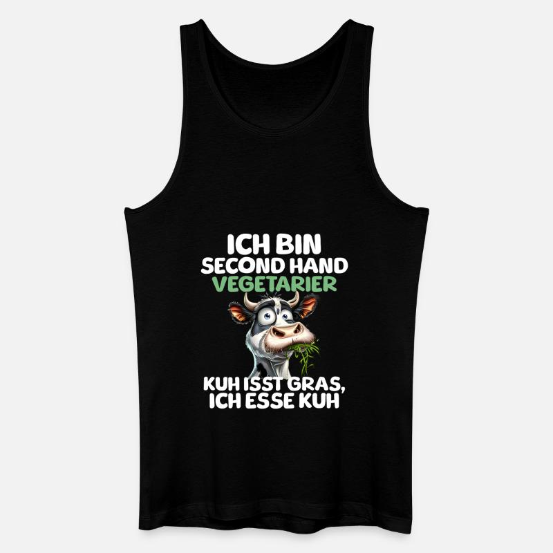 Second Hand Vegetarier - Männer Bio Tank Top - Schwarz