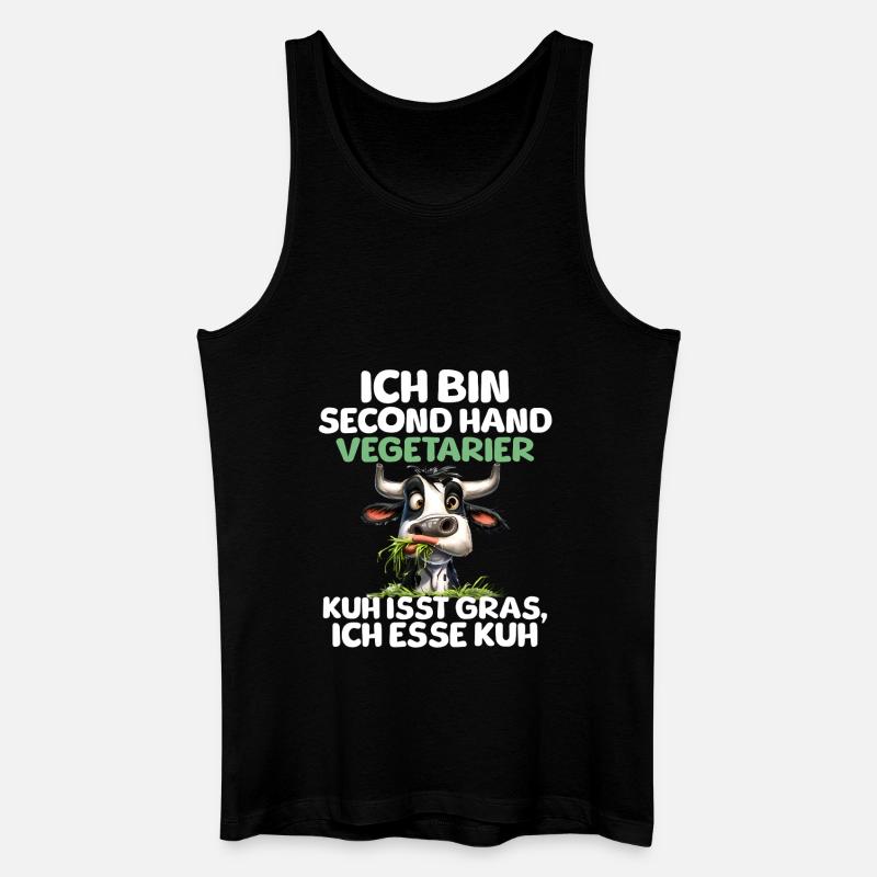 Second Hand Vegetarier - Männer Bio Tank Top - Schwarz