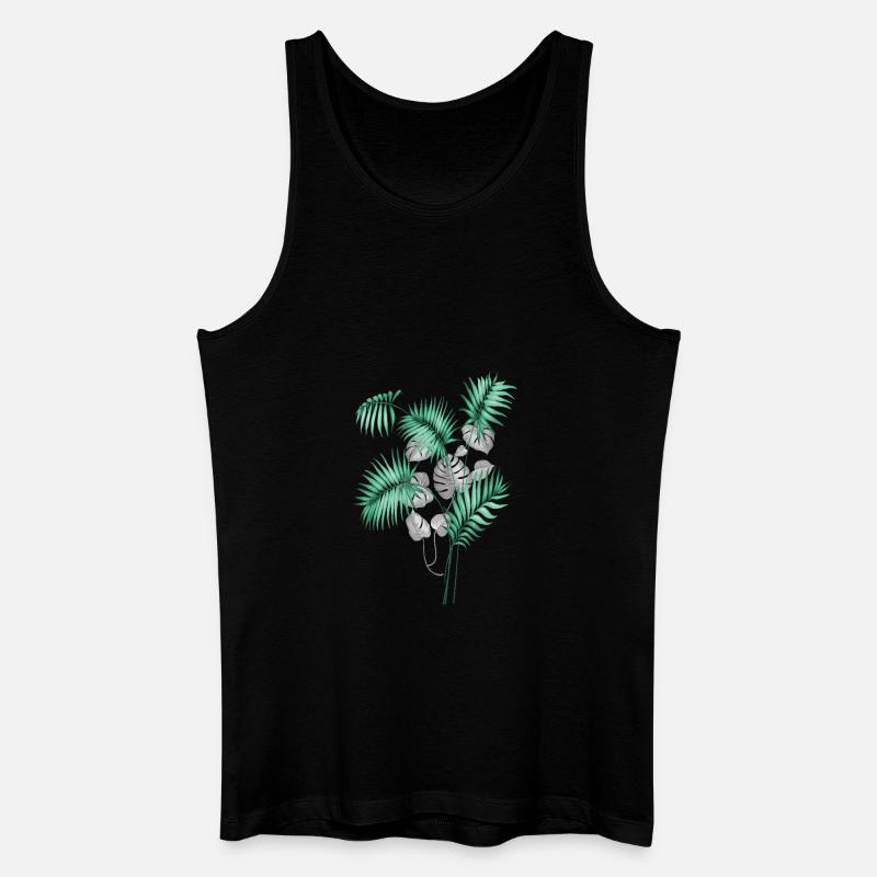 Conception de feuilles tropicales - Débardeur bio Homme - noir