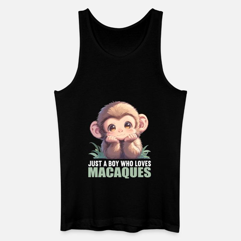 Makaken Makake - Männer Bio Tank Top - Schwarz
