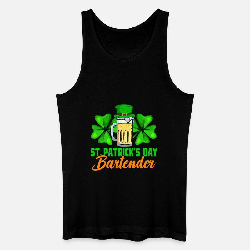 Barkeeper am St. Patrick's Day - Männer Bio Tank Top - Schwarz