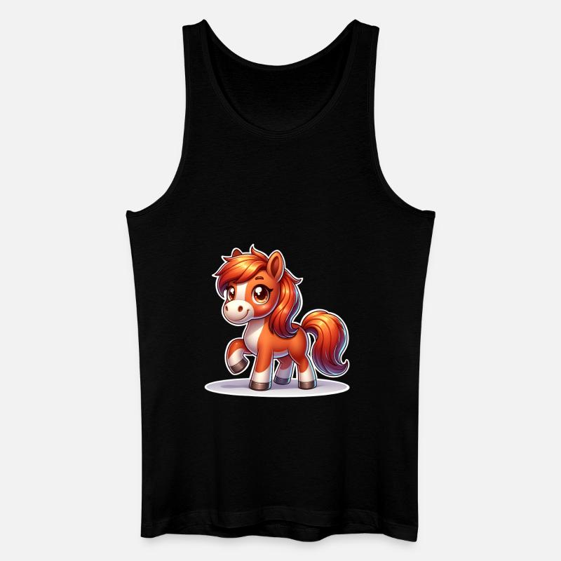 Pferd - Männer Bio Tank Top - Schwarz