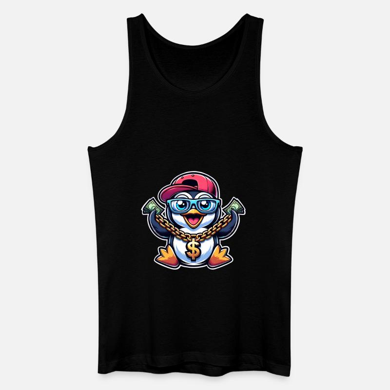 Pinguin - Männer Bio Tank Top - Schwarz