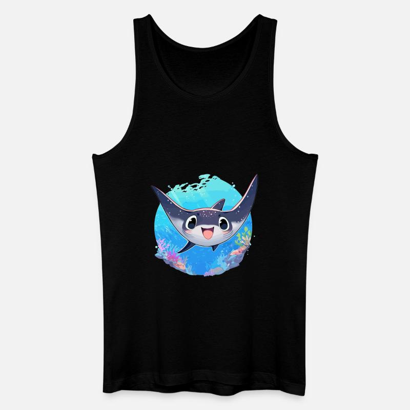 Mantas Manta Rochen - Männer Bio Tank Top - Schwarz