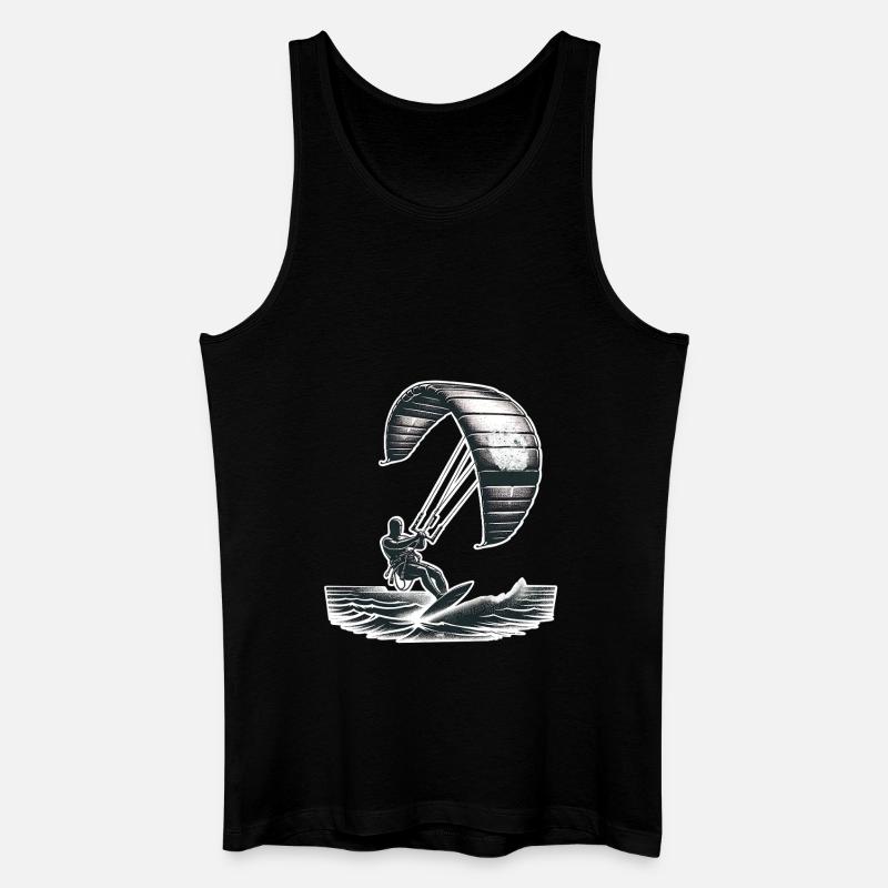 Kitesurfen Kitesurfer Kiteboard - Männer Bio Tank Top - Schwarz