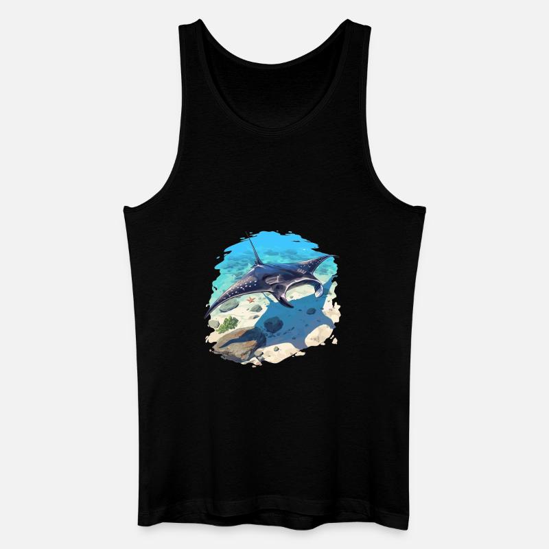 Mantas Manta Rochen - Männer Bio Tank Top - Schwarz