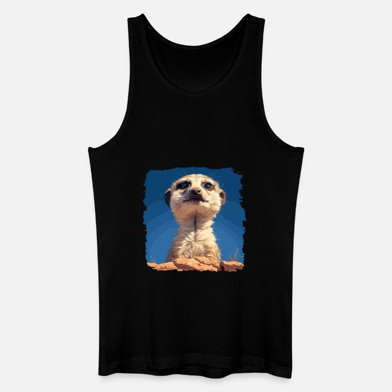 Meerkat Erdmännchen - Männer Bio Tank Top - Schwarz