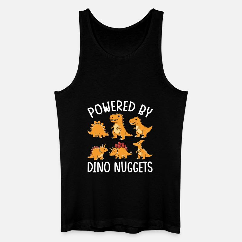 Powered by Dino Nuggets - Männer Bio Tank Top - Schwarz