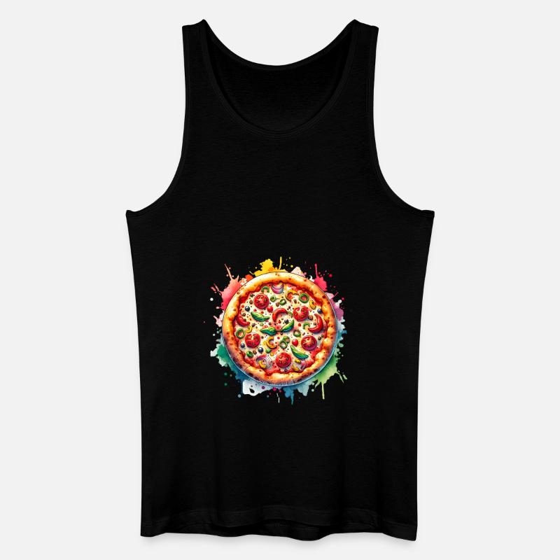 Pizza - Männer Bio Tank Top - Schwarz