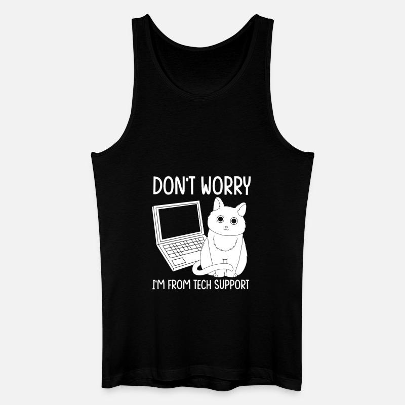 Tech Support - Männer Bio Tank Top - Schwarz